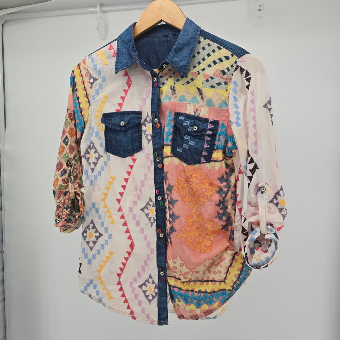 Desigual 패턴 자수 셔츠 S 상품이미지6