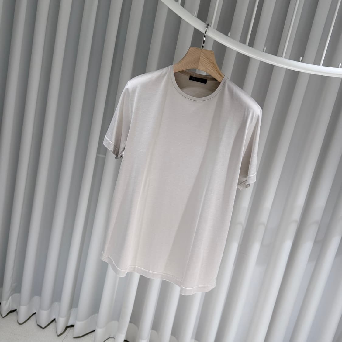 (A+/L) / 로로피아나 레보 실크 코튼실버 그레이  반팔 상품이미지2