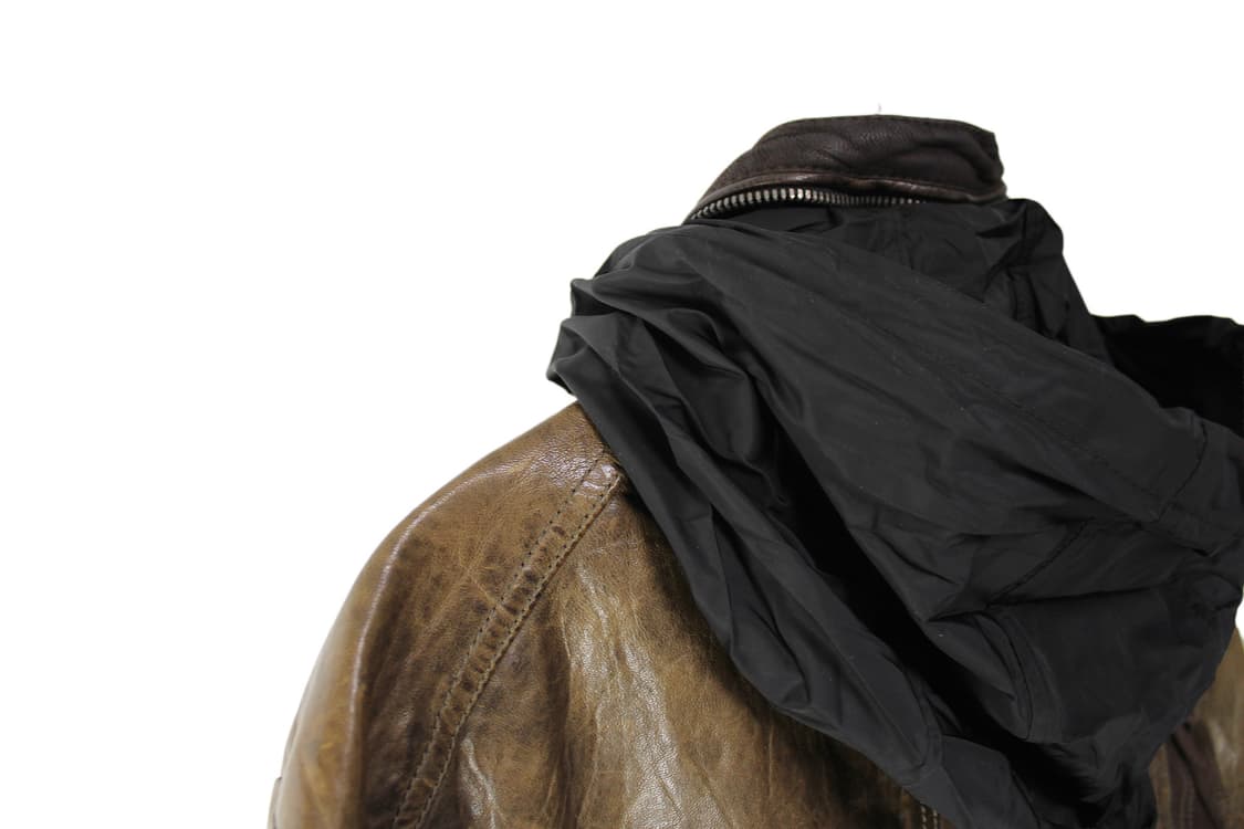 Solid Homme 솔리드옴므 하이넥 히든 후드 레더 자켓 상품이미지9