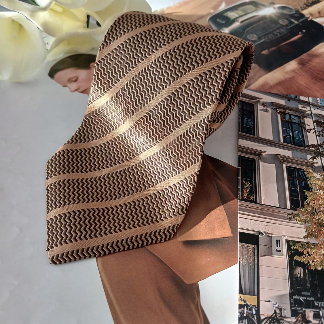 지아니 마르코 벤츄리 실크 골드 넥타이 10cm A+등급 A19106
 상품이미지1