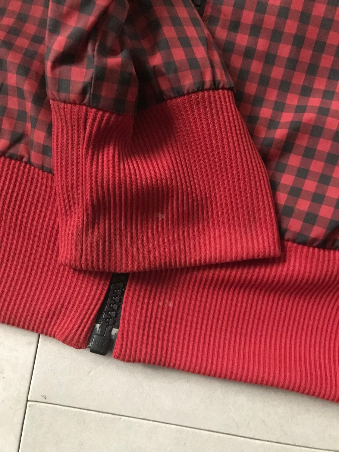 아디다스 레드 체크 빅파이어버드 윈드브레이커 상품이미지8