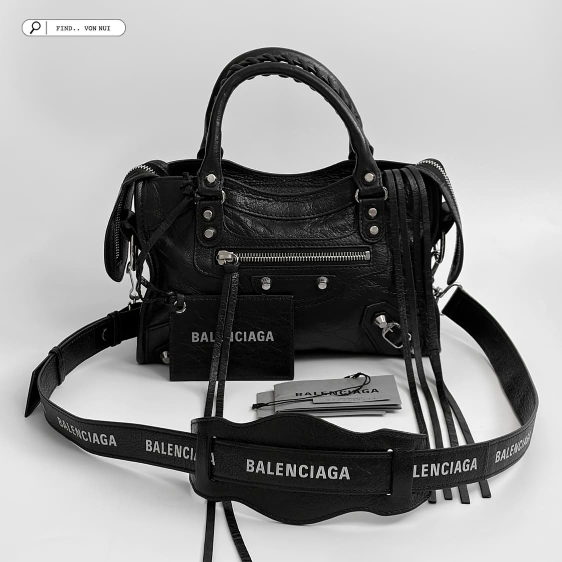 발렌시아가 시티백 로고 미니 판매합니다. 상품이미지1