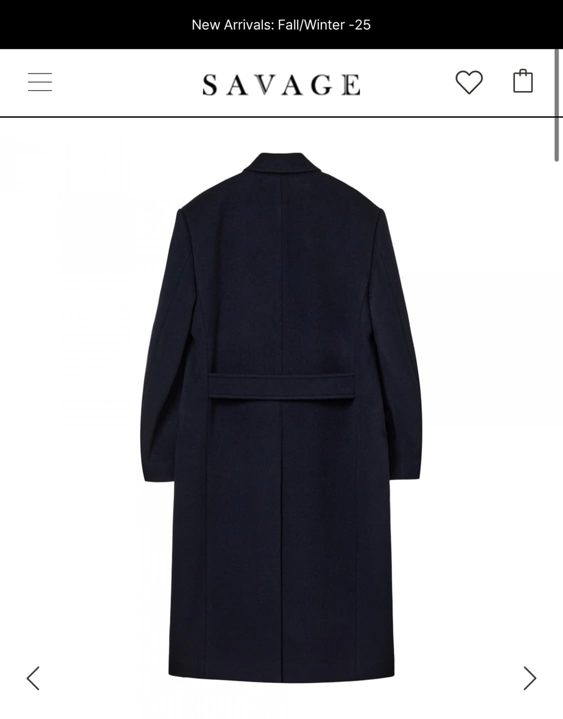 세비지 네이비 코트 L 상품이미지4