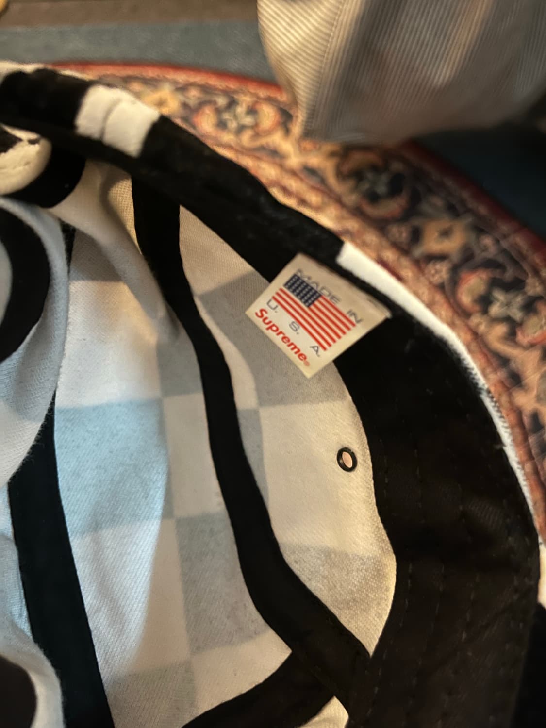 슈프림 체크패턴 캠프캡 상품이미지3