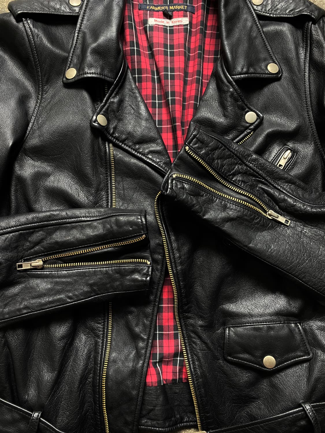 빈티지 레더 라이더 자켓 남자 라이더 소가죽 라이더 상품이미지5