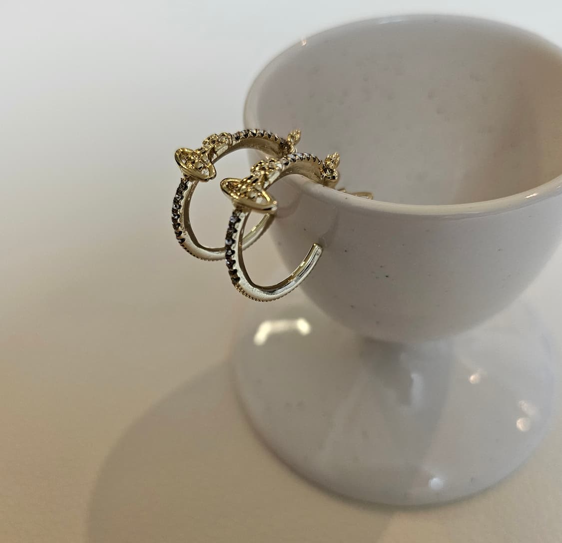 비비안웨스트우드 업사이클링 후프링 금장 귀걸이 상품이미지2