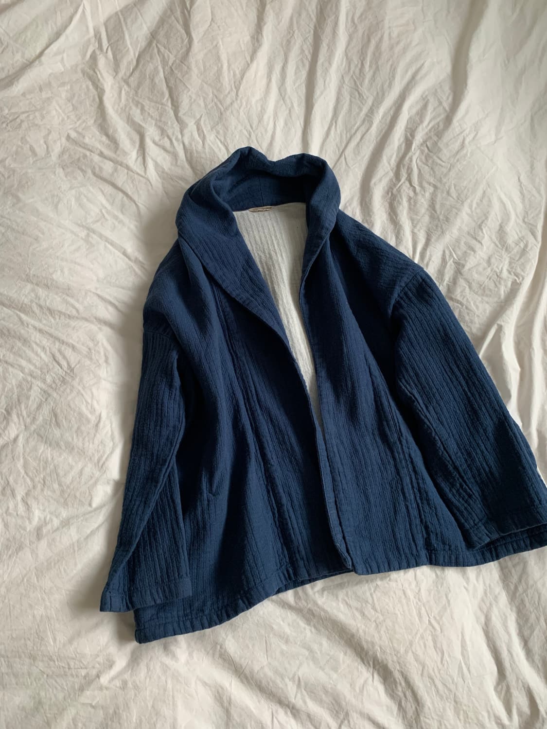 Samansa Mos2 블루 코튼 숄 가디건 상품이미지2