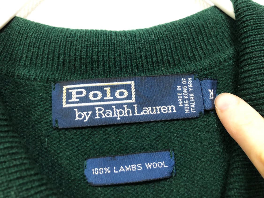 폴로 랄프로렌 남성 램스울 100% 긴팔 카라 니트 M _ 그린 상품이미지9