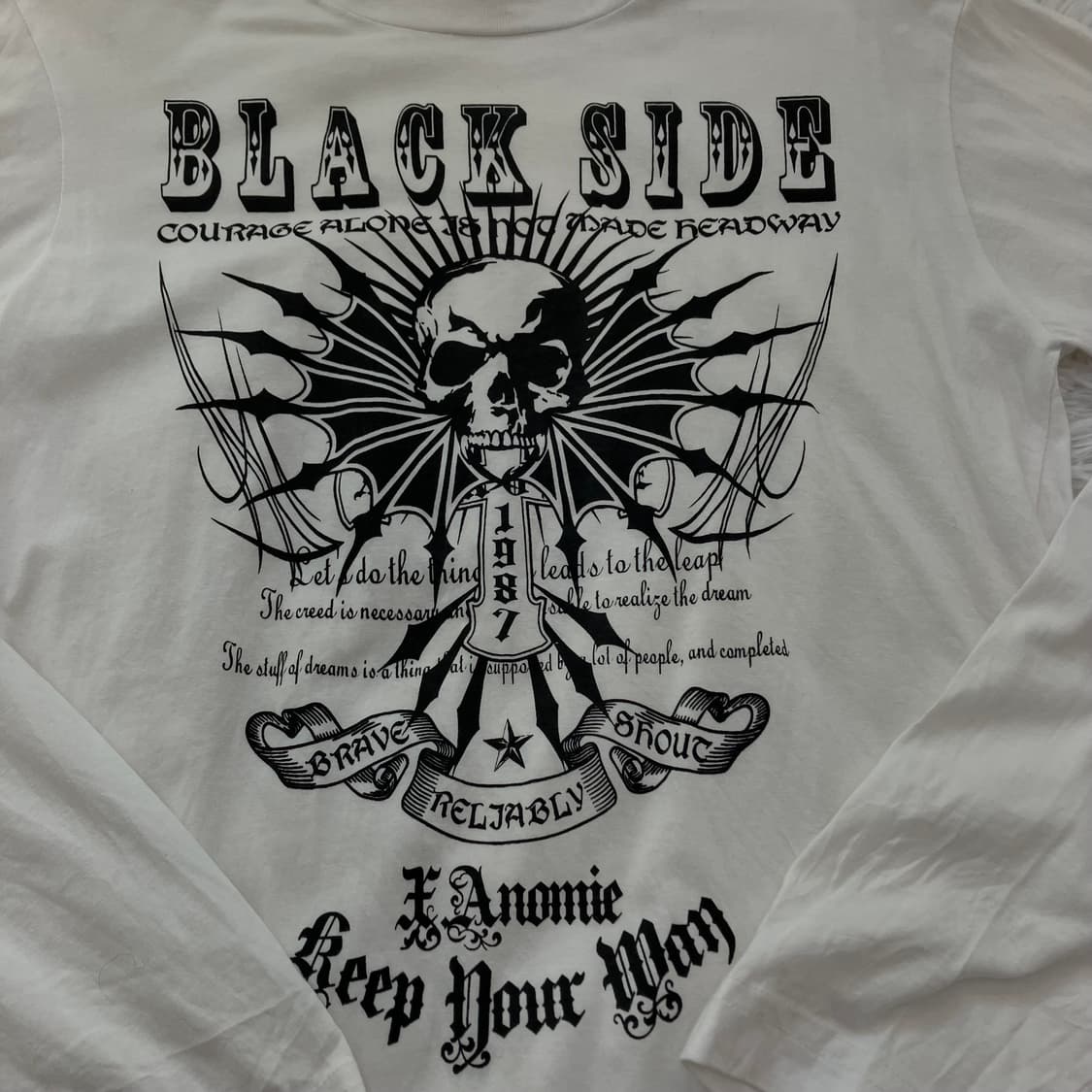 빈티지 스컬 블랙스쿨 긴팔 794 y2k 스트릿 갸루 펑키 일본빈티지  상품이미지4