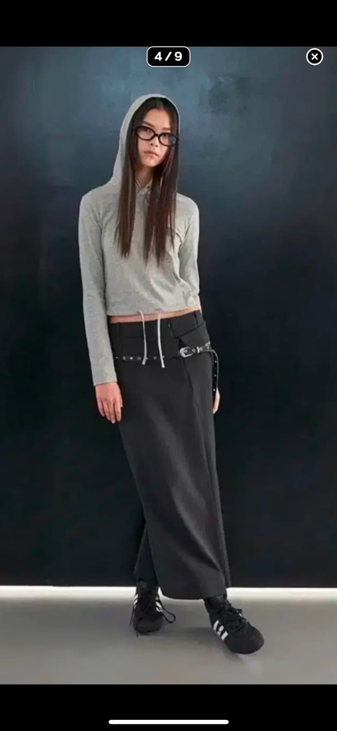LCDC PINSTRIPED LAYERED WAIST LONG SKIRT 상품이미지5