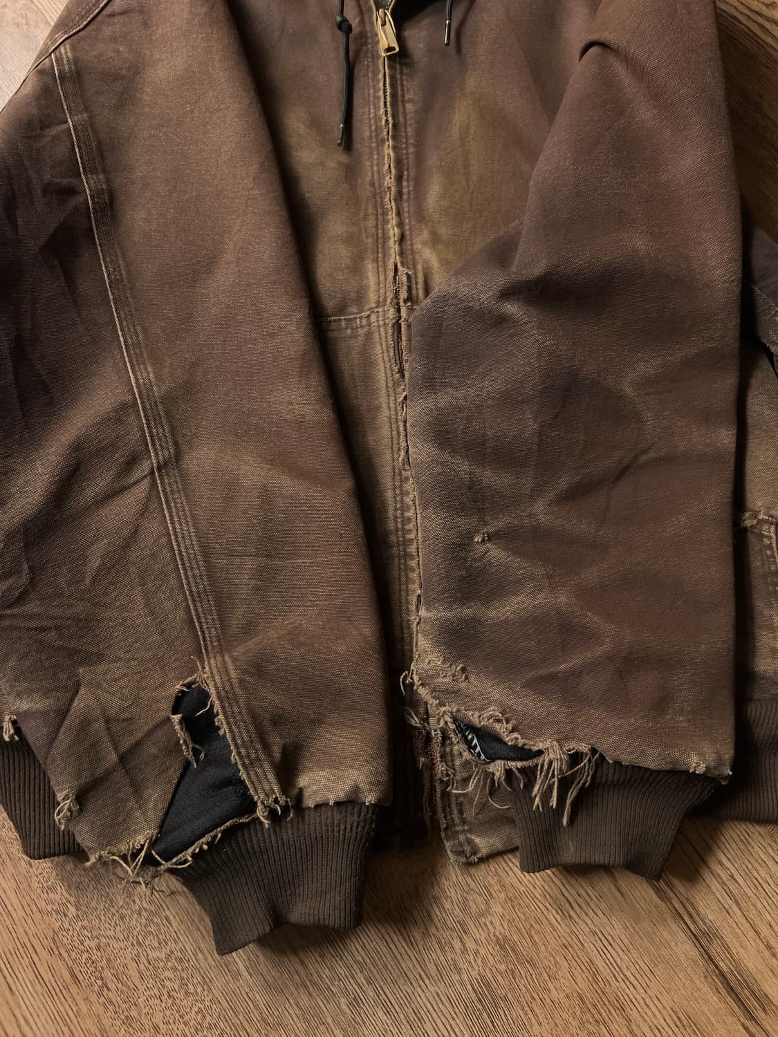 [XL]칼하트 USA J25 하드 페이딩 다크브라운 액티브 워크자켓 상품이미지5