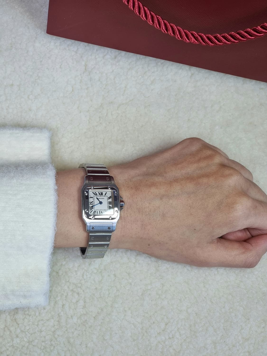 까르띠에 산토스 갈베 스틸 스몰 S 쿼츠 여성용 시계 04년 상품이미지7