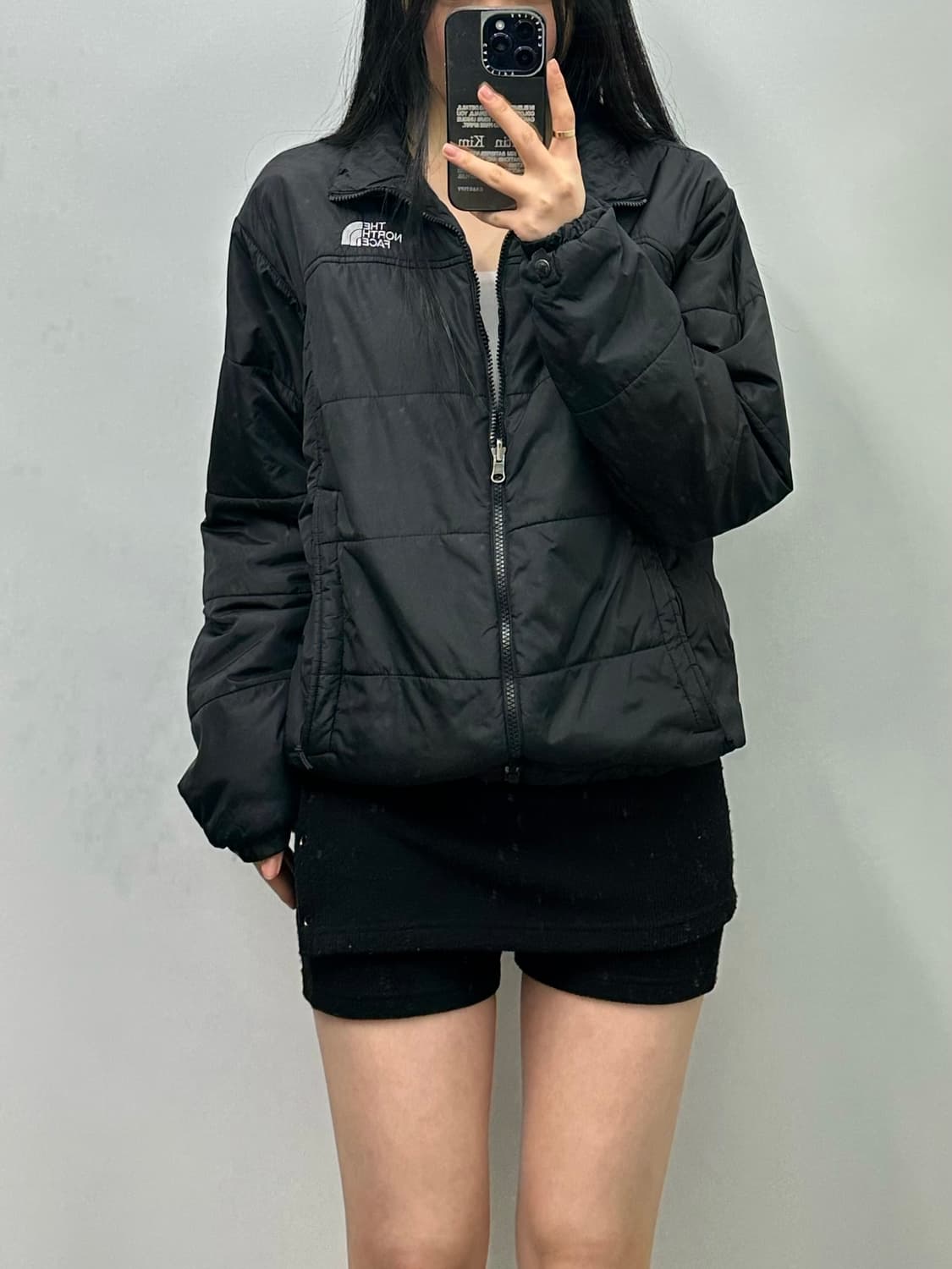 노스페이스 자수로고 블랙 경량 패딩  상품이미지1