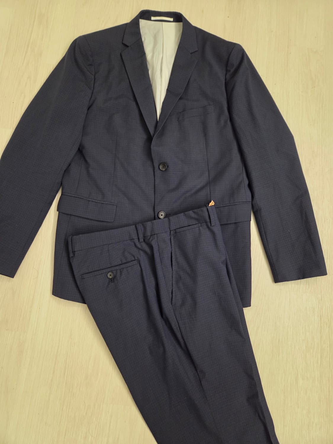 띠어리 슈트 잔체크 네이비 상품이미지1