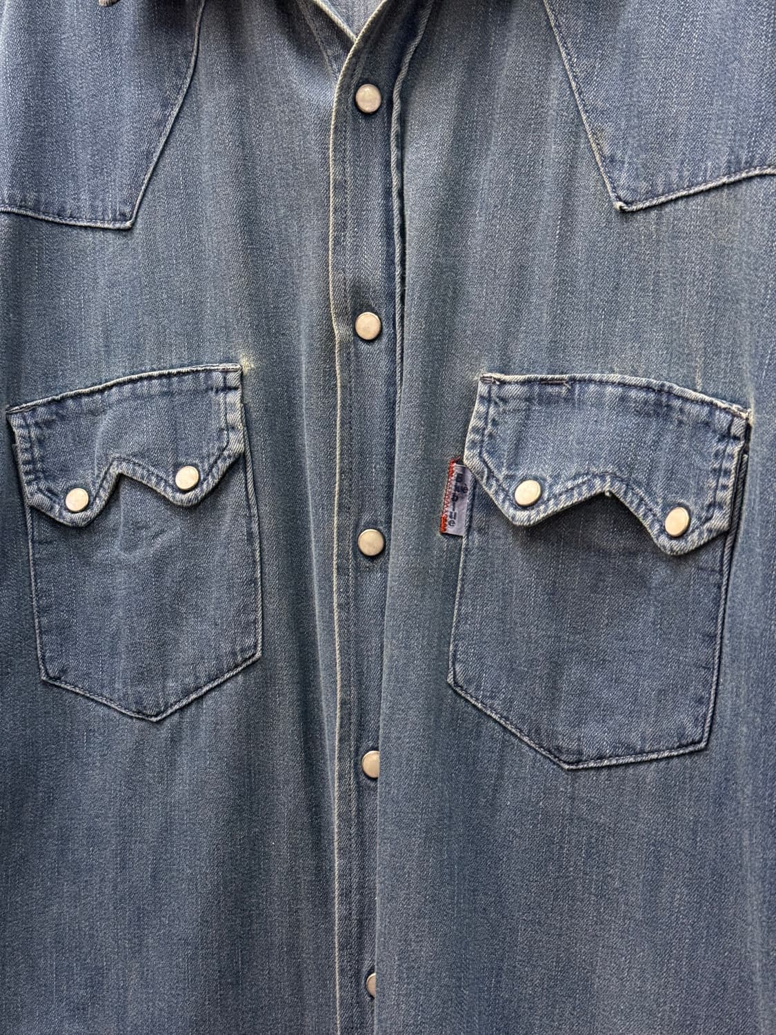 XL) BLUE BLUE Denim Western Snap Shirt 상품이미지3