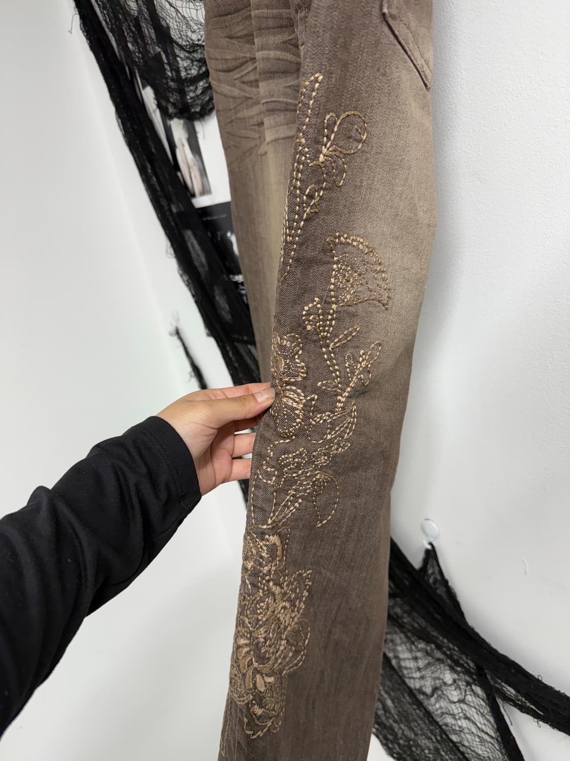 00s embriodery denim pants 상품이미지3