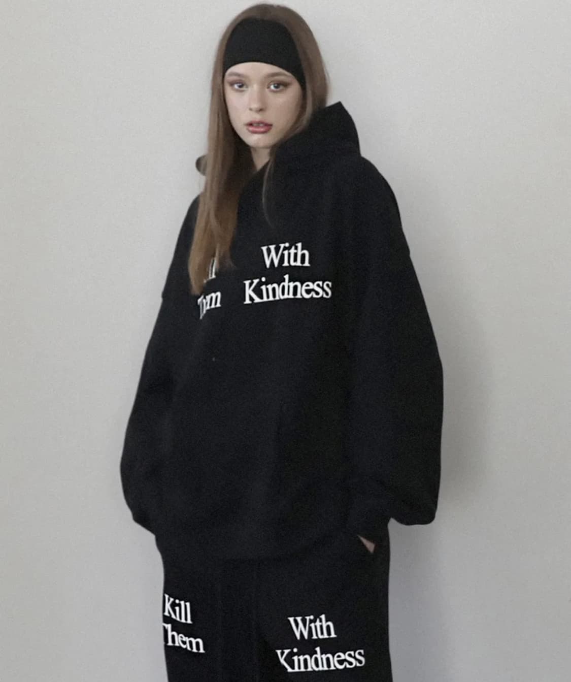 배드블러드 킬뎀 후드 라지핏 - 블랙 L 상품이미지1