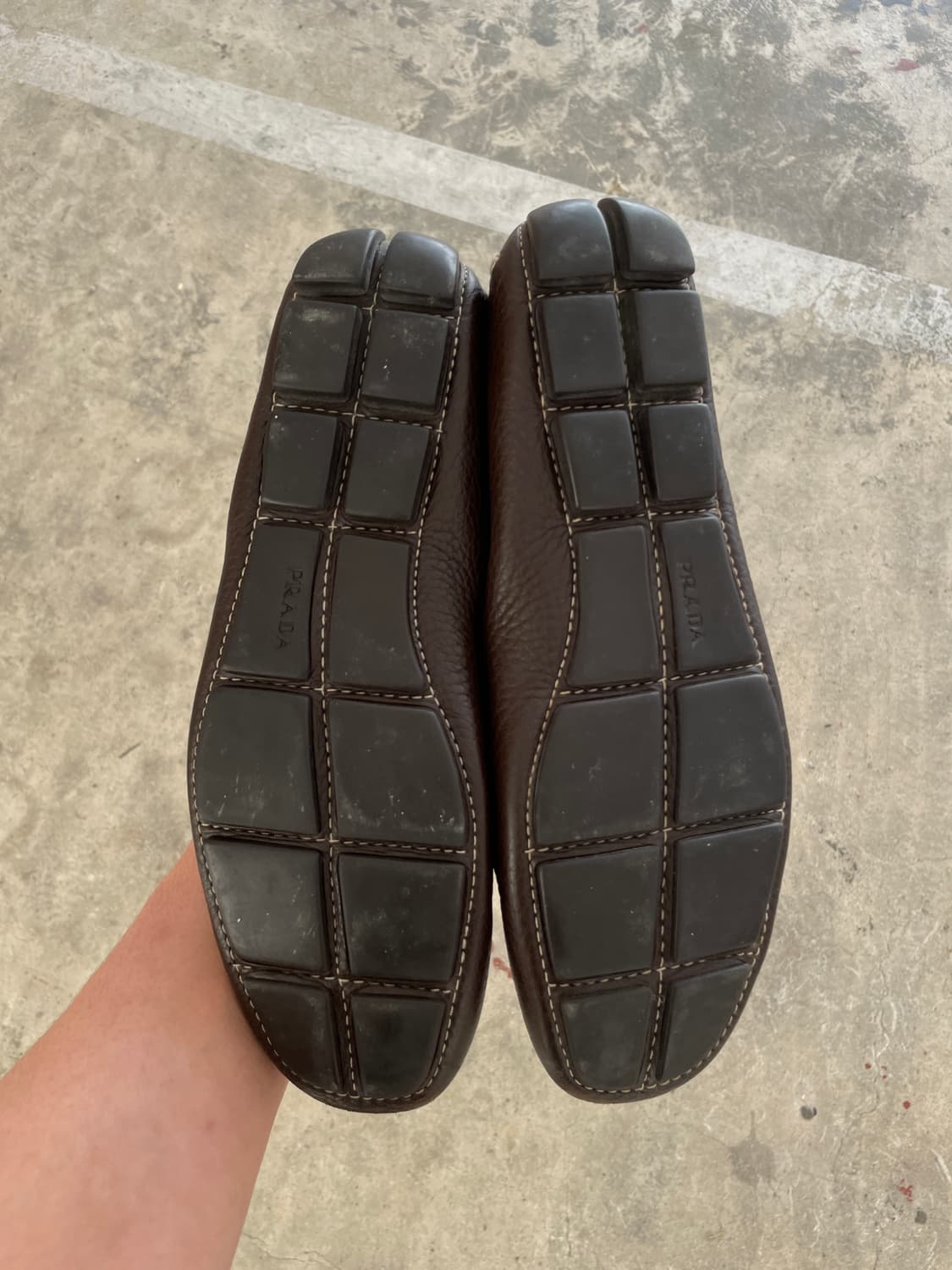 Prada Calf Skin Brown Driving Loafers 상품이미지4