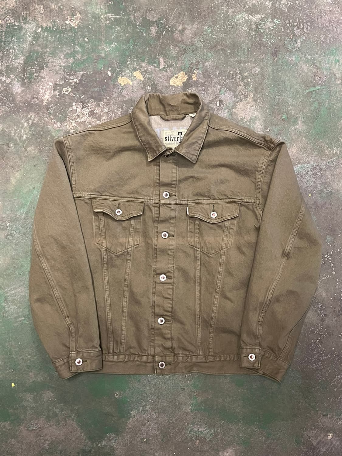 [L] 리바이스 실버탭 올리브 카키 트러커 청 데님 자켓 상품이미지1