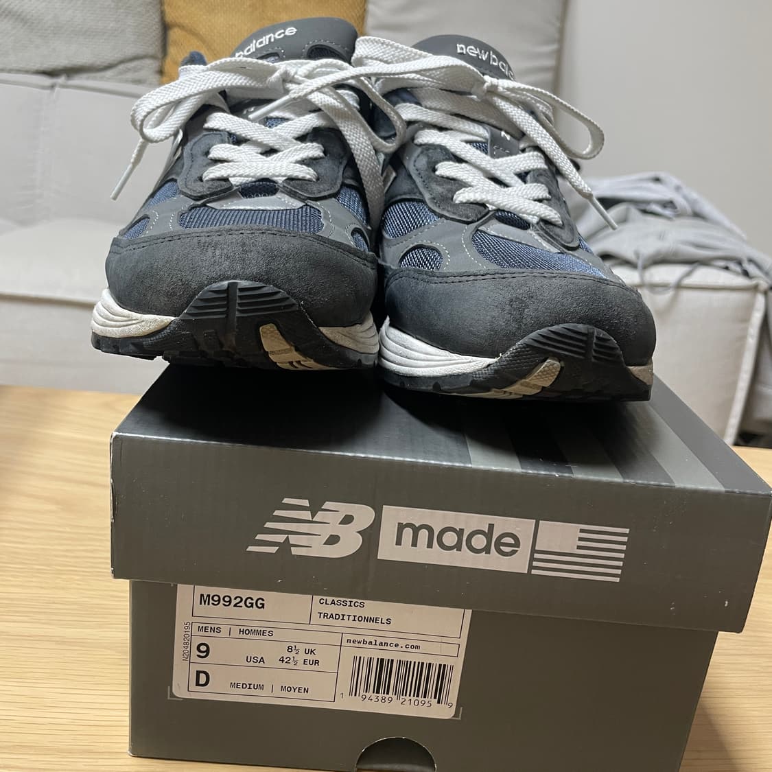 뉴발란스992 메이드인 USA 네이비 D스탠다드(M992GG)/270 상품이미지2