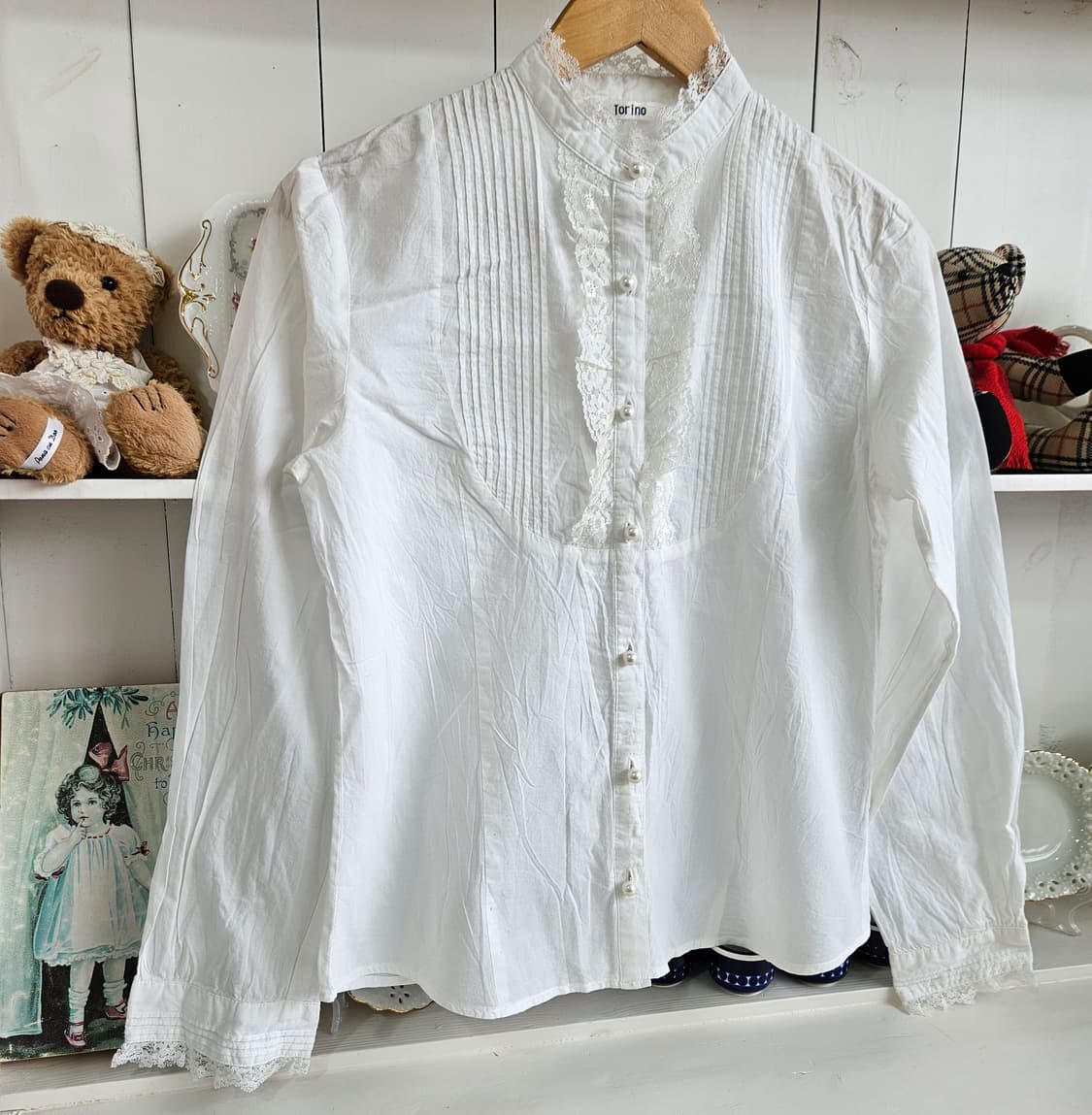 화이트 레이스 블라우스 상품이미지2