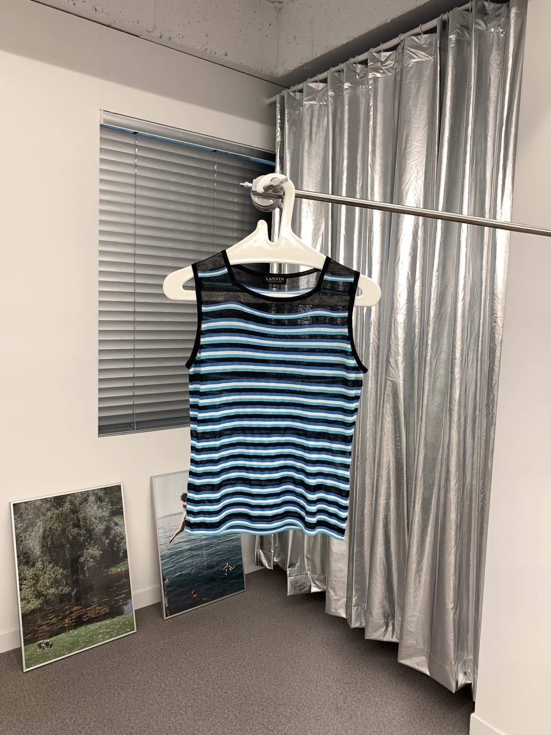 85-90 랑방 슬리브리스 시스루 탑  상품이미지1