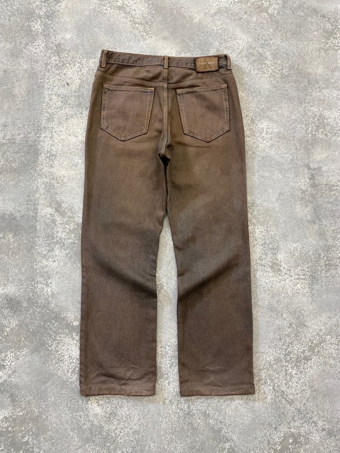 [31] 90-00s CK 캘빈클라인 브라원 워시드 레귤러핏 데님팬츠 상품이미지5