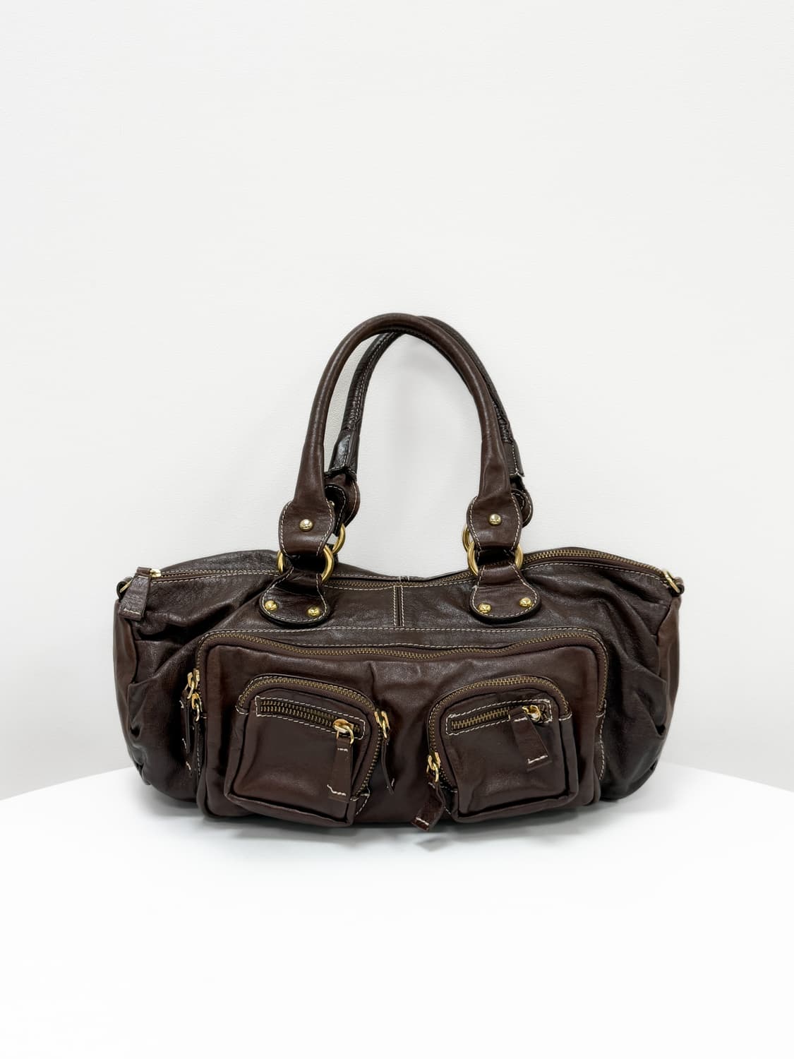 Made in Italy Guia's 멀티 포켓 레더 숄더백 상품이미지2