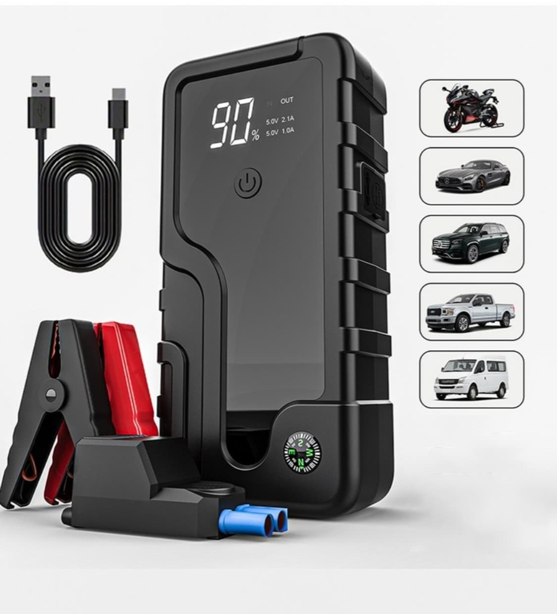 긴급시동 점프스타터 대용량 보조배터리 비상등 시동전원케이블
긴급 상황에  상품이미지8