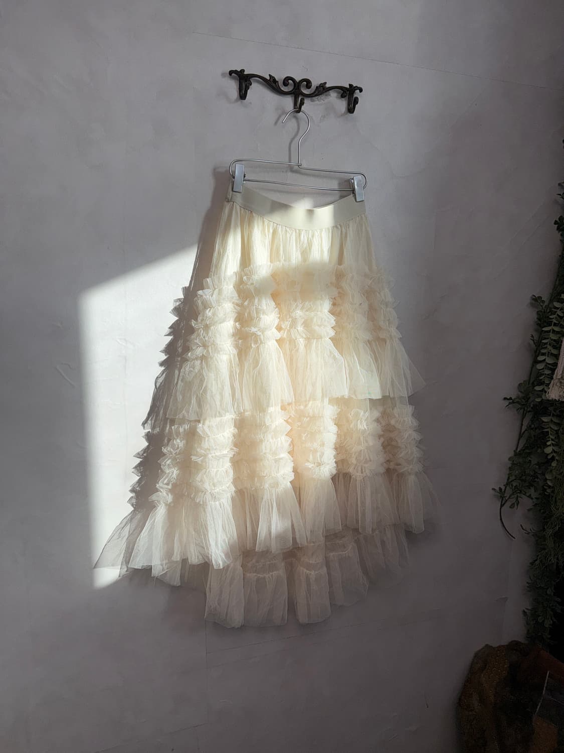 Ivory frill layered unbal sheer tutu sk 상품이미지2