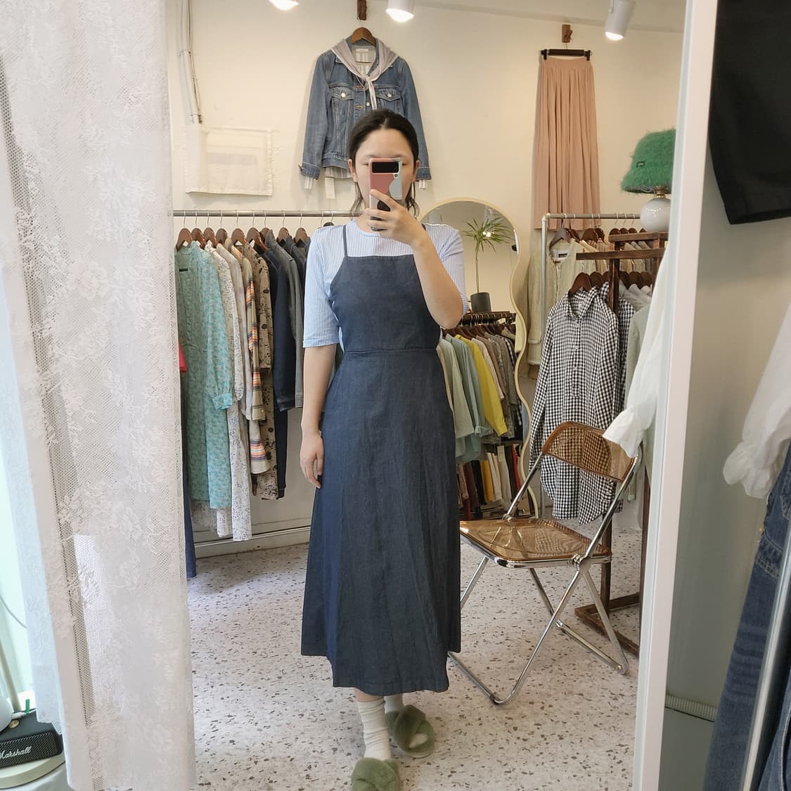 생지데님 에이프런 원피스 상품이미지9