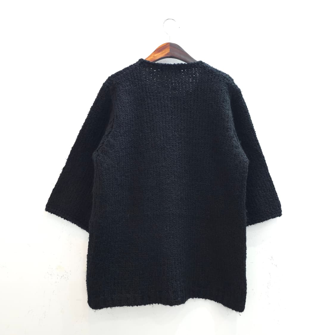 블랙 울혼방 플로럴 자수 니트 루즈핏  7부 겨울 니트 상품이미지7