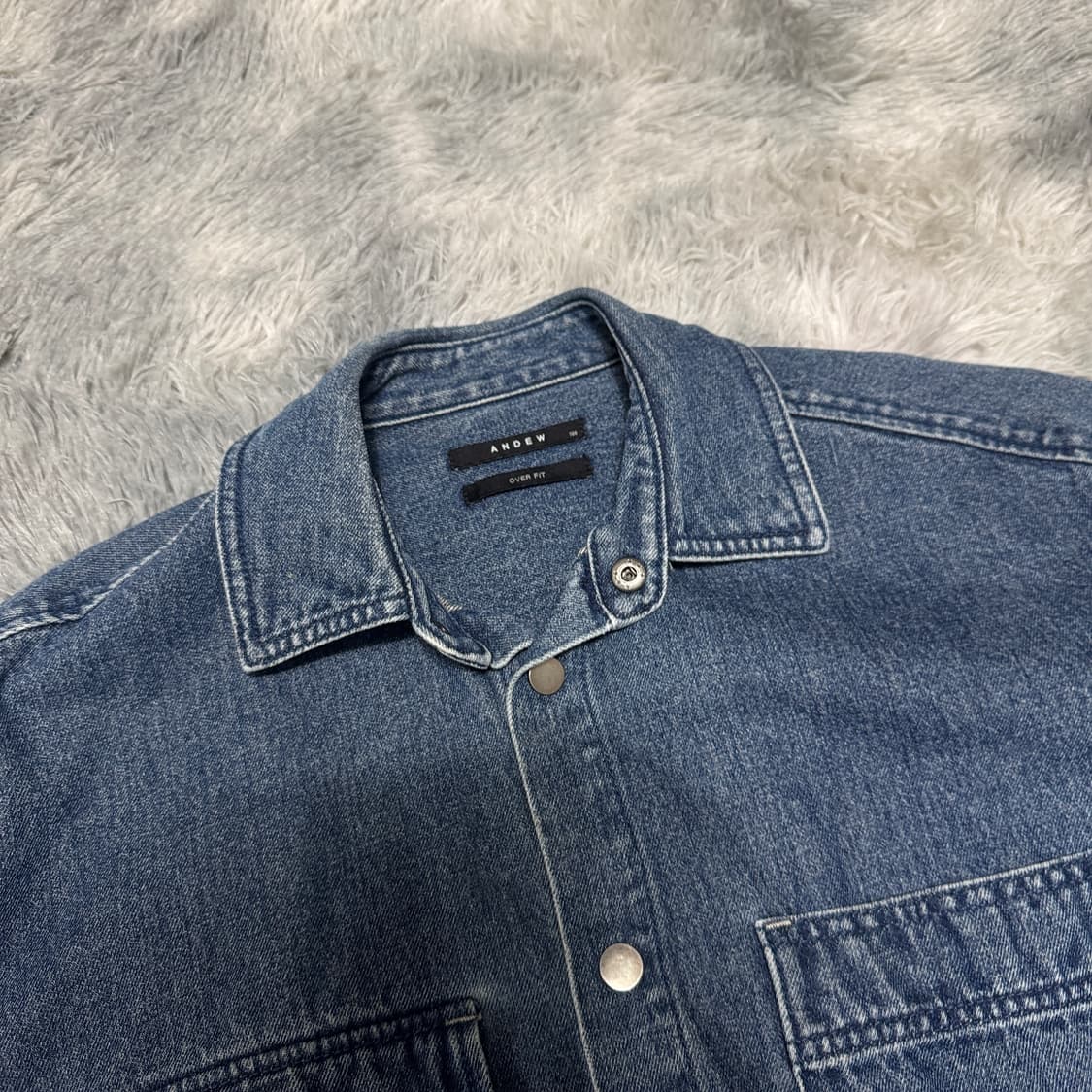 앤듀 오버핏 데님셔츠 100사이즈 상품이미지2