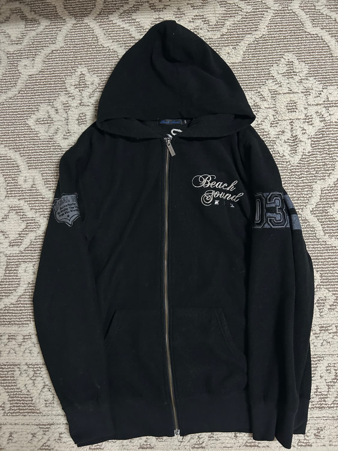 (뒷면이쁨) Y2K 펑크 테리 오버핏 후드집업 상품이미지1