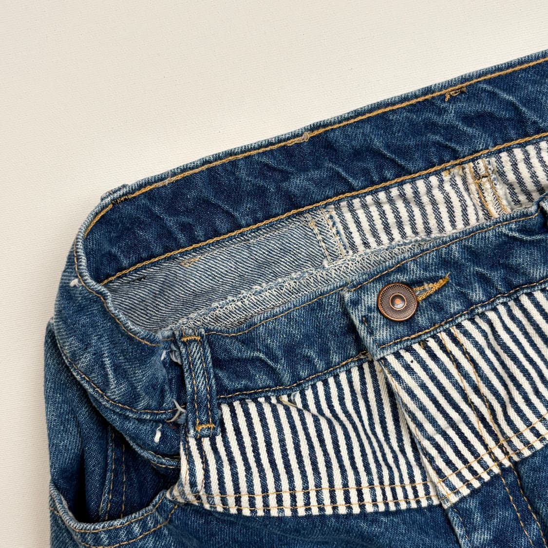 Vintage Denim hickory pattern skirt 상품이미지7