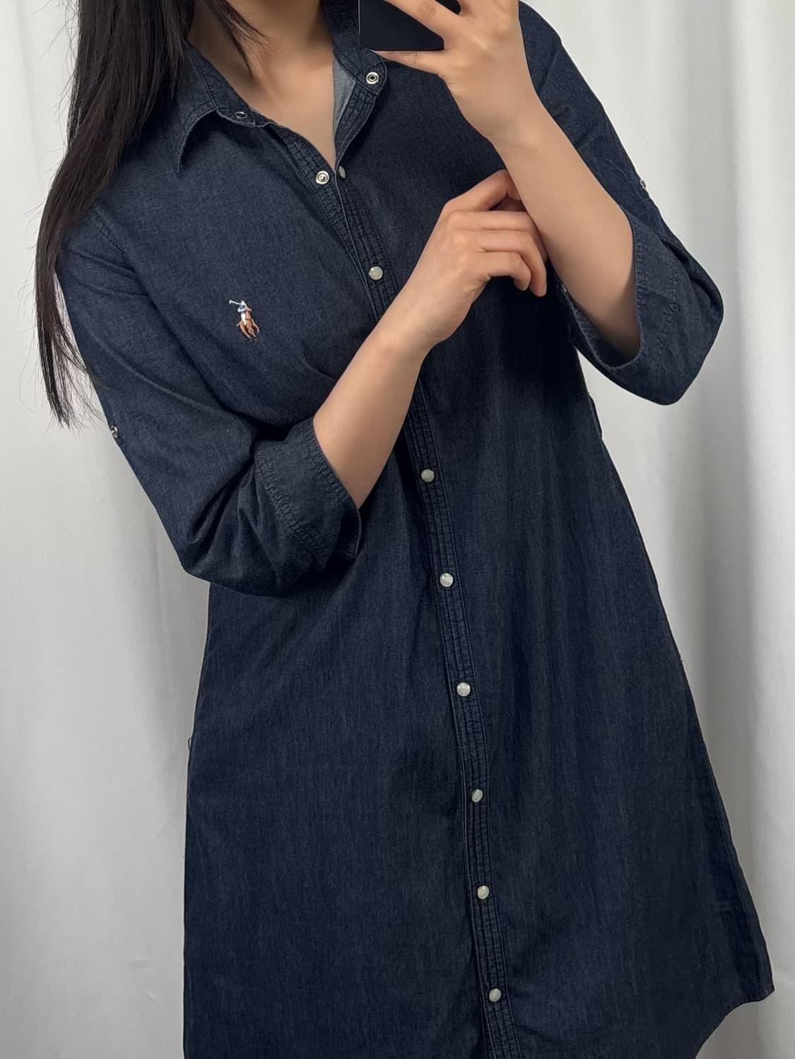 폴로 슬림핏 데님 원피스 상품이미지4
