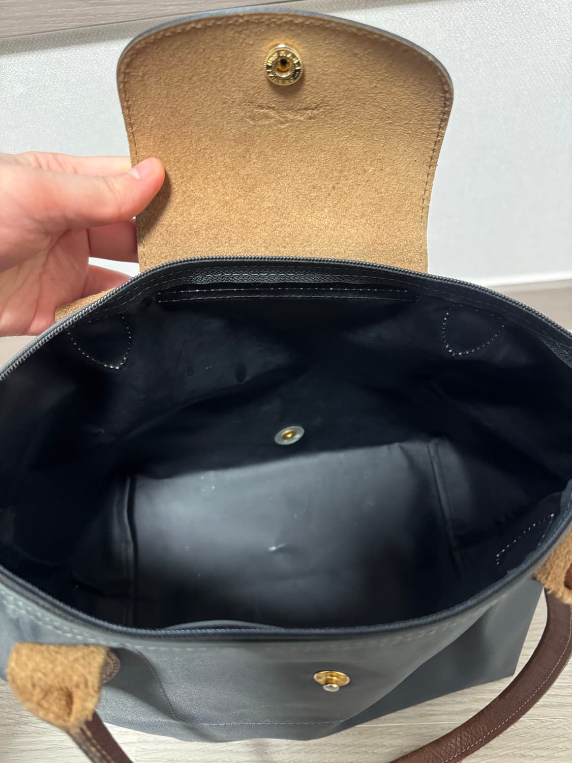 롱샴 르 플리아쥬 오리지널 숄더백 S (건메탈/그레이) 판매합니다 상품이미지7