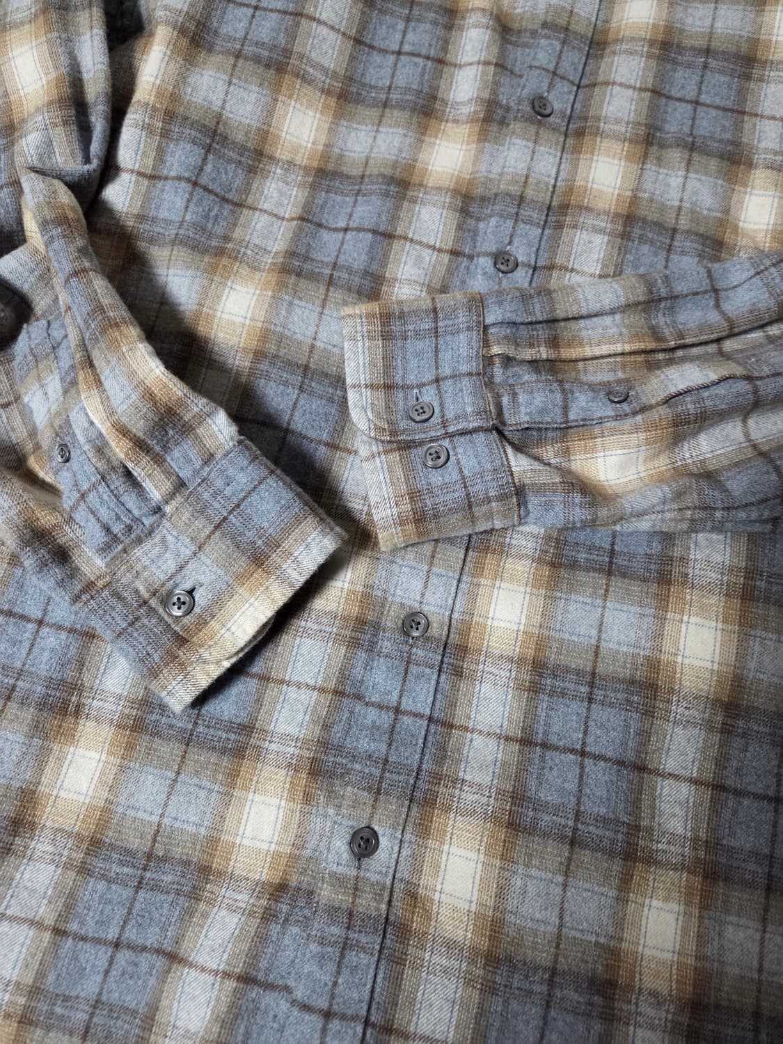 무인양품 플란넬 체크 셔츠 베이지 2XL 상품이미지4