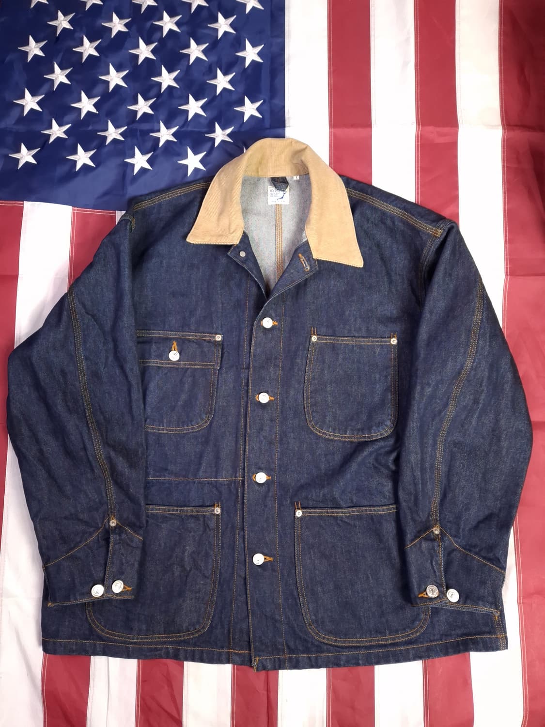 오리지날 새제품 오어슬로우 루즈핏 커버올 원워시 데님 자켓 상품이미지2