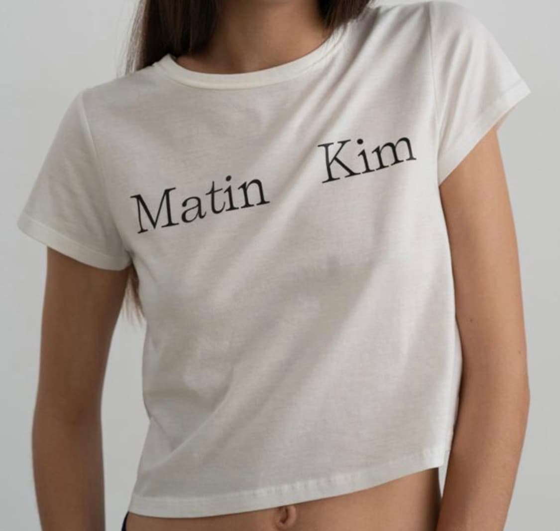 Matin kim logo silket crop top 상품이미지1