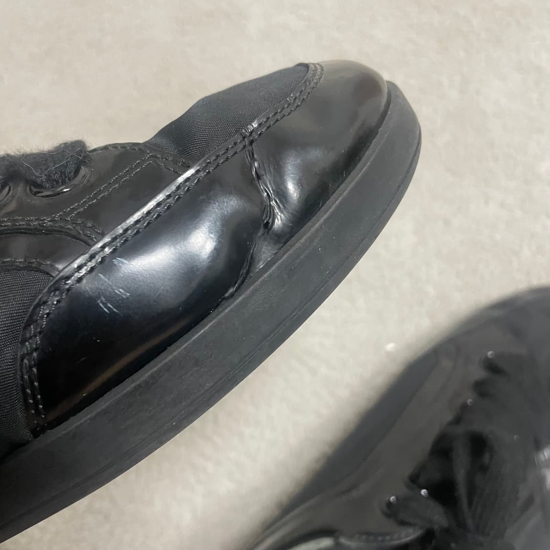 285) 프라다 스포츠 나일론 레더 스니커즈 신발 블랙 상품이미지6