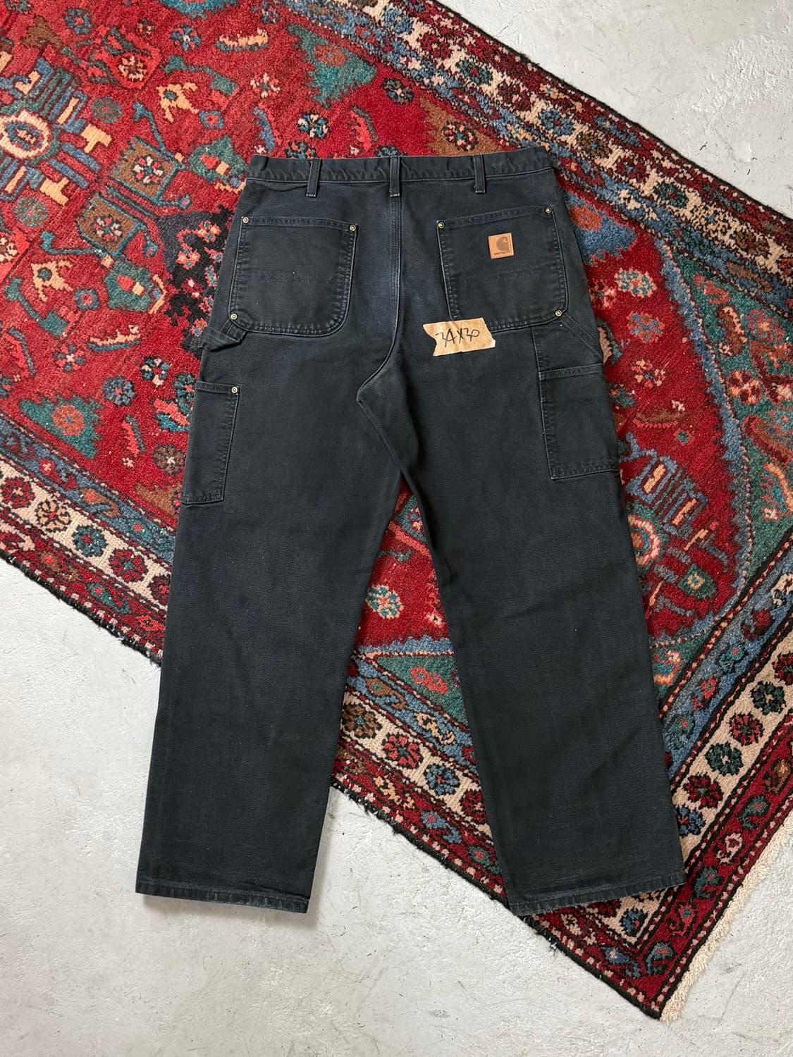 OG 칼하트 B136 더블니 팬츠 칼하트 썩블니 블랙 상품이미지4