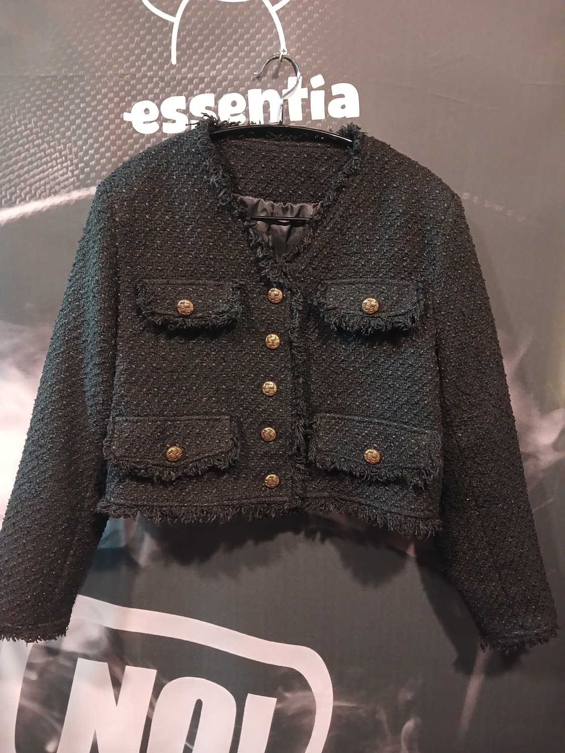 블랙 트위드 크롭자켓 상품이미지1