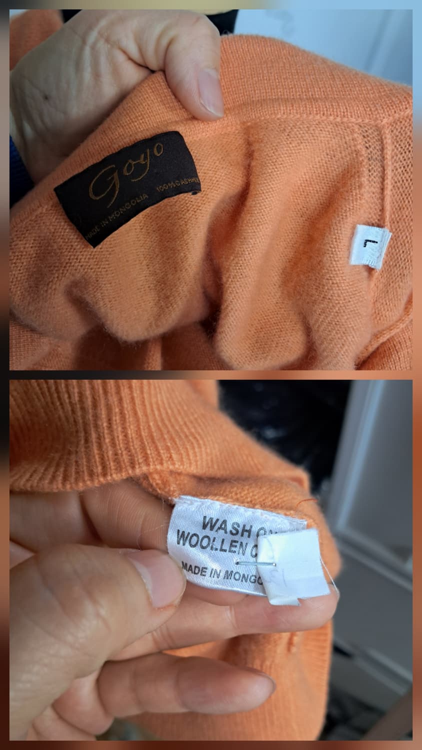 Goyo 몽골리안 최고급 100% 캐시미어 남성 니트 L 사이즈 상품이미지9