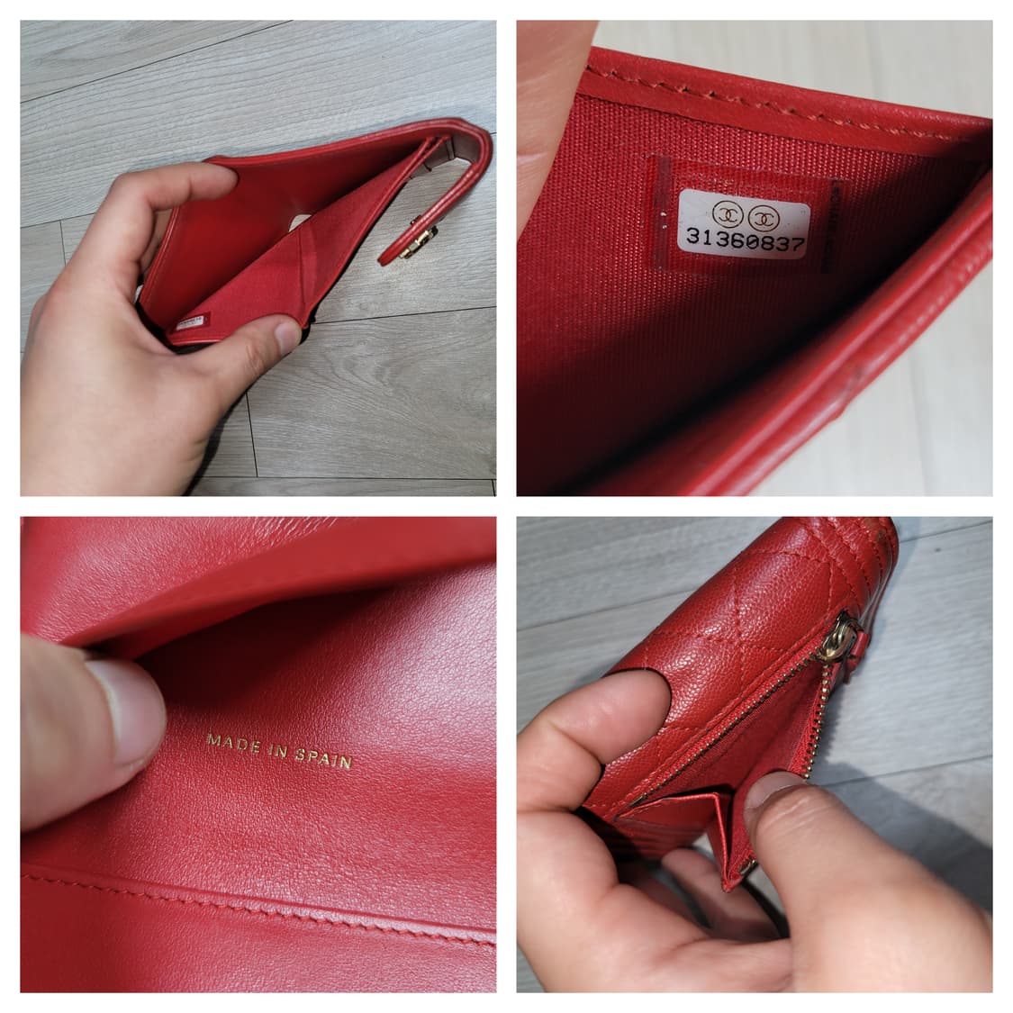 정품 샤넬 보이 캐비어 반지갑 상품이미지8