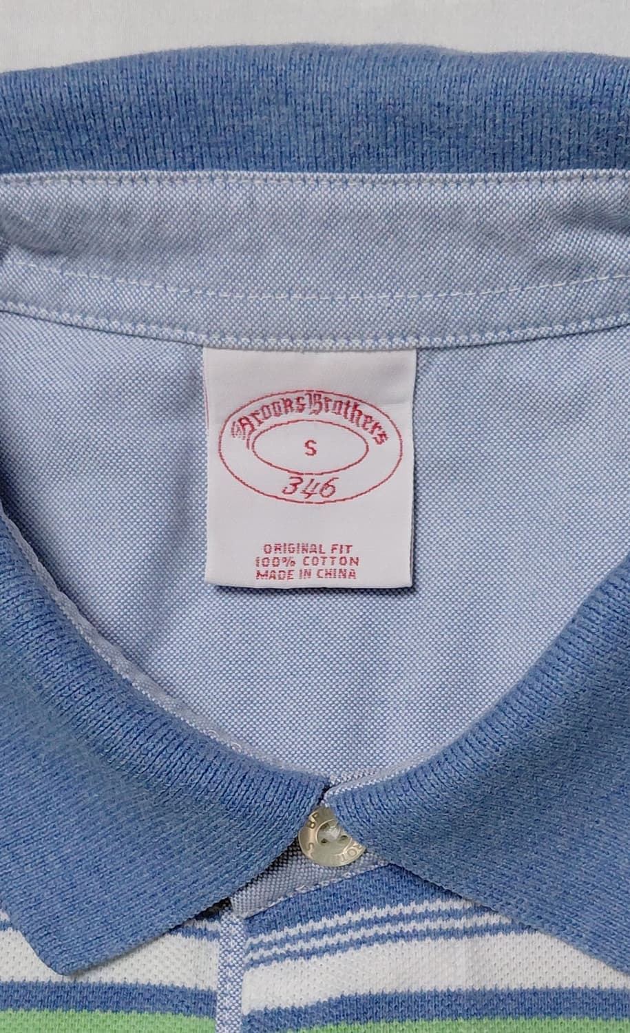 [S] 브룩스 브라더스 346 스트라이프 폴로 셔츠 (블루/그린) 상품이미지6