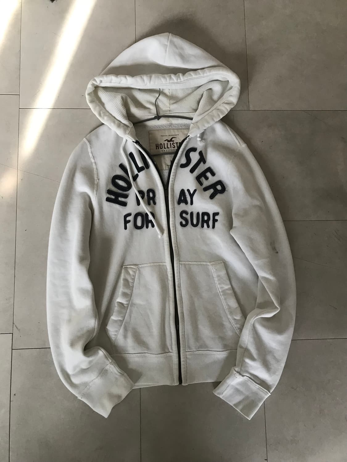 홀리스터 화이트 오버핏 후드집업 상품이미지8