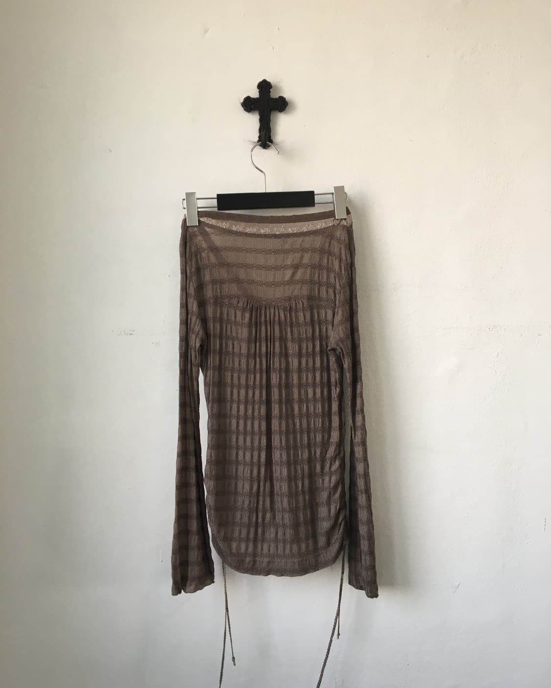 Lace trimming knit pattern cardigan 상품이미지3