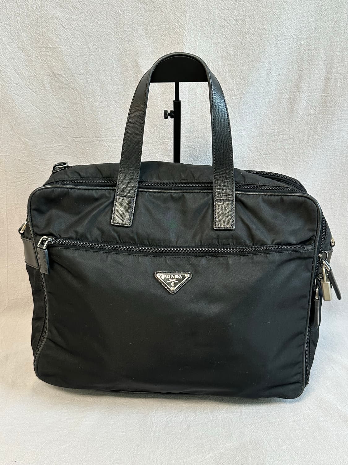 프라다 블랙 포코노 서류 가방 나일론 사피아노 상품이미지5
