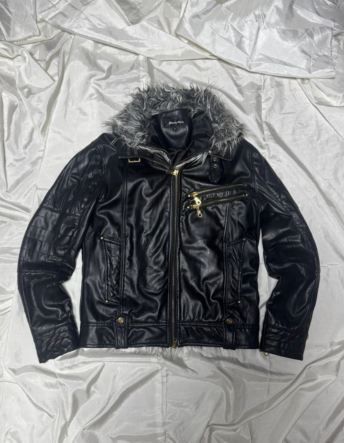 O0s vkei Mode leather fur jacket 상품이미지1